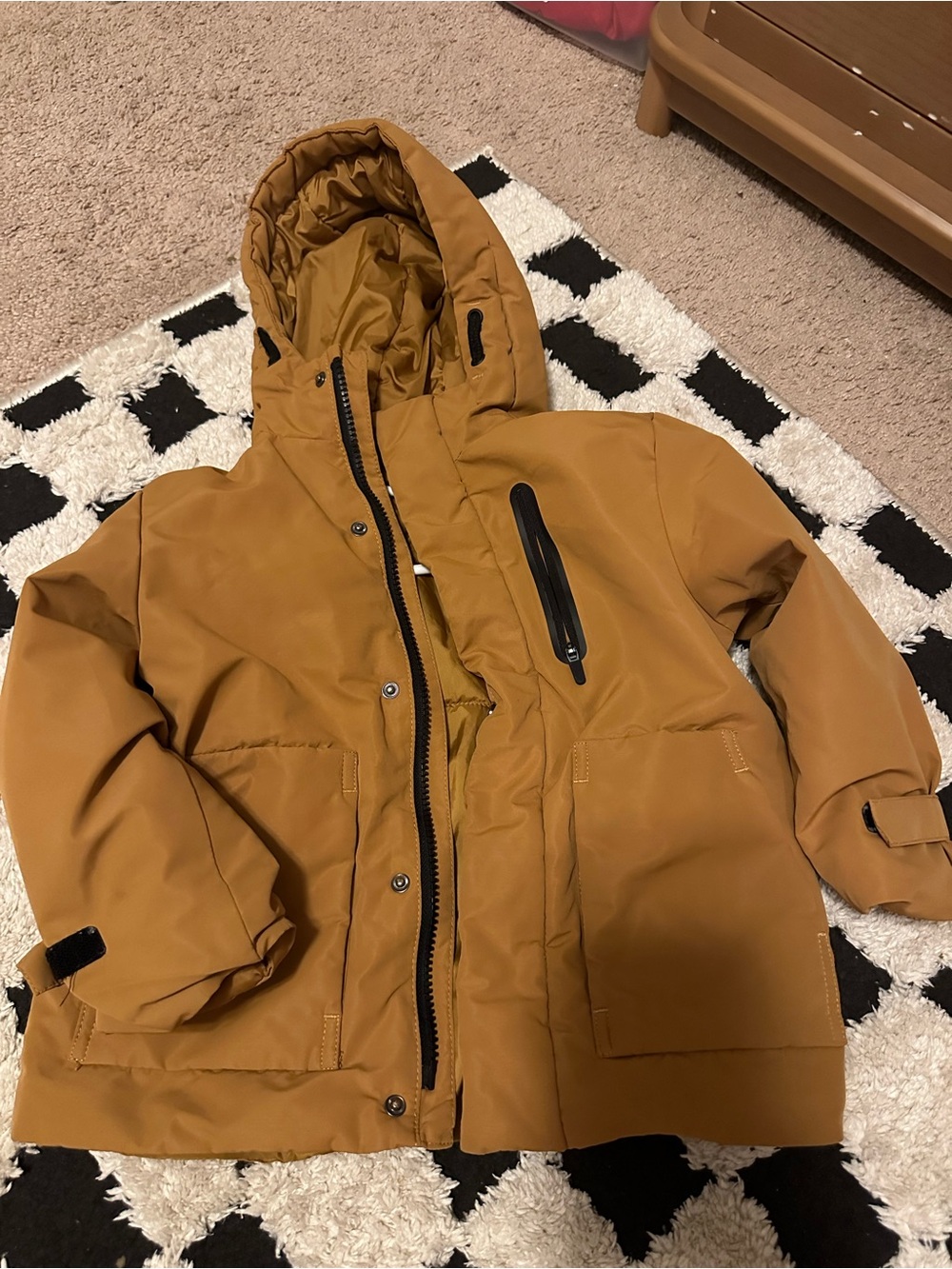 Zara Kids Puffer Jacket in Caramel